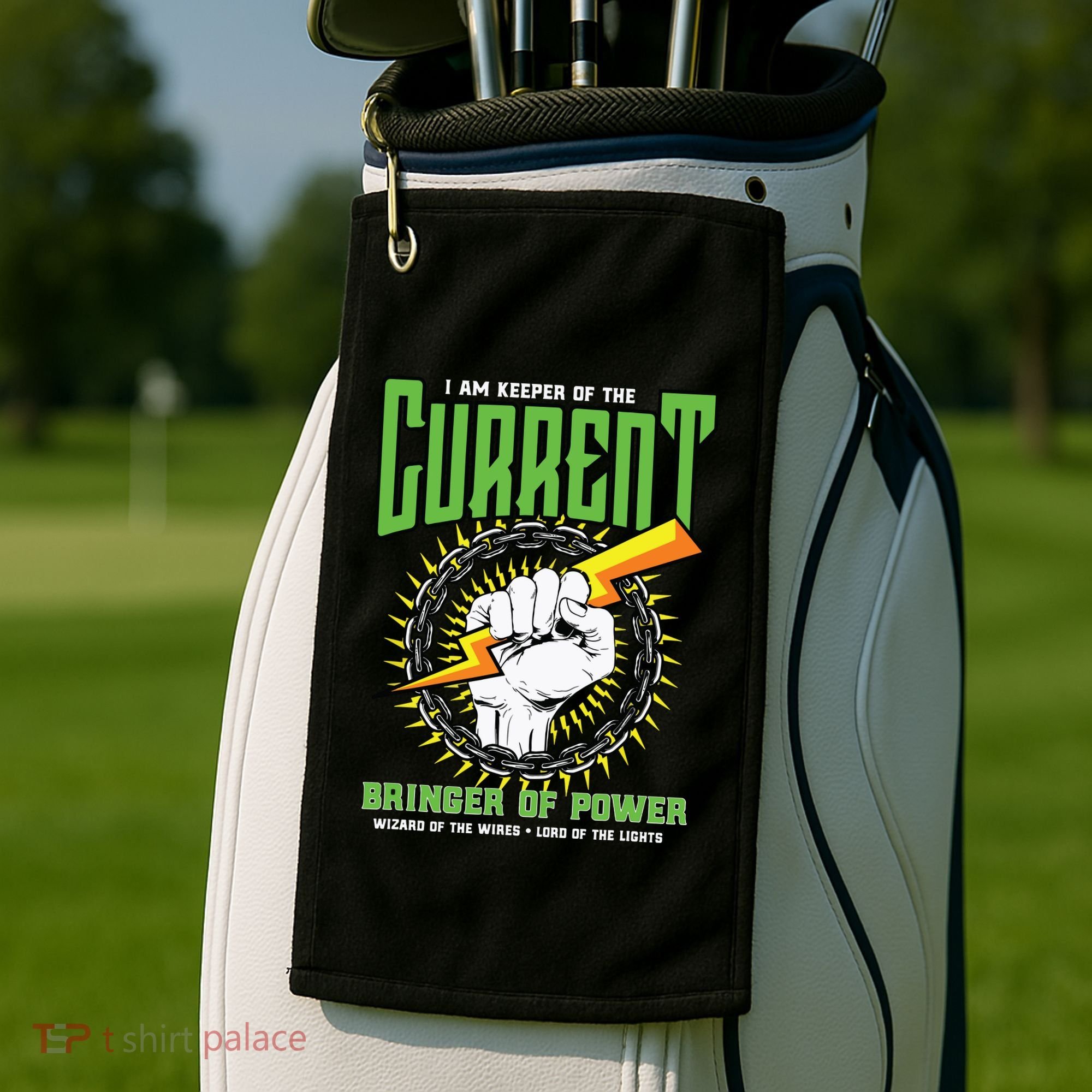 Funny Electrician Gift Electrical Engineer Lineman Golf Towel