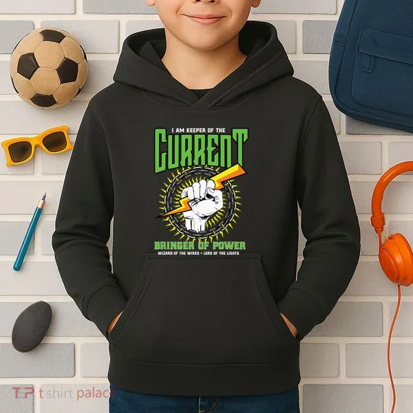 Funny Electrician Gift Electrical Engineer Lineman Kids Hoodie