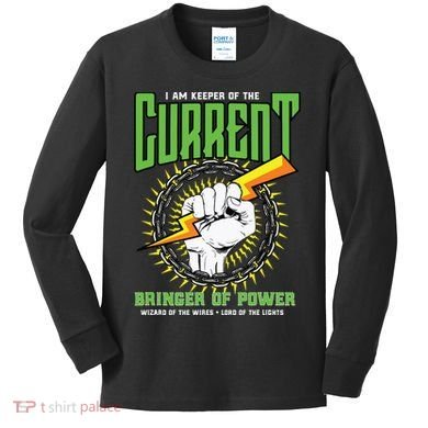 Funny Electrician Gift Electrical Engineer Lineman Kids Long Sleeve Shirt