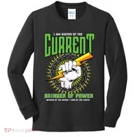 Funny Electrician Gift Electrical Engineer Lineman Kids Long Sleeve Shirt thumb 0