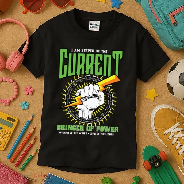 Funny Electrician Gift Electrical Engineer Lineman Kids T-Shirt