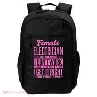 Female Electrician Get It Right The First Time Backpack thumb 0