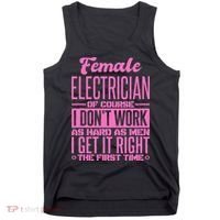 Female Electrician Get It Right The First Time Tank Top thumb 0