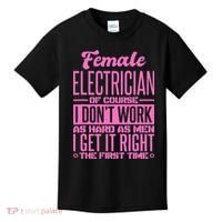 Female Electrician Get It Right The First Time Kids T-Shirt thumb 0