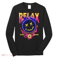 Flaming Emoji Globe Eyeball Smoke Long Sleeve Shirt thumb 0