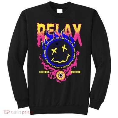 Flaming Emoji Globe Eyeball Smoke Sweatshirt
