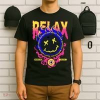 Flaming Emoji Globe Eyeball Smoke T-Shirt thumb 6