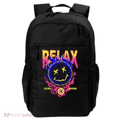 Flaming Emoji Globe Eyeball Smoke Backpack