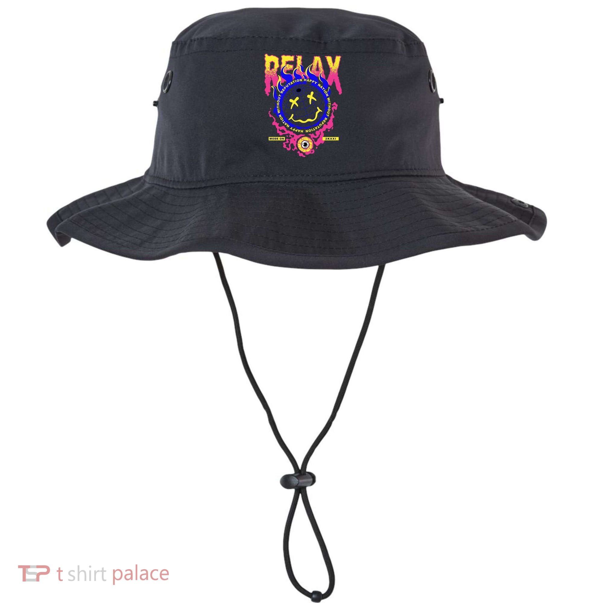 Flaming Emoji Globe Eyeball Smoke Bucket Hat