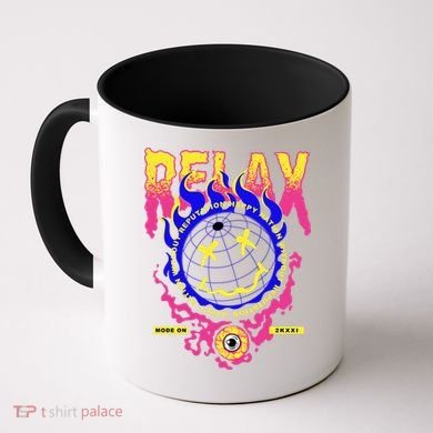 Flaming Emoji Globe Eyeball Smoke Coffee Mug