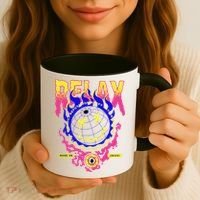 Flaming Emoji Globe Eyeball Smoke Coffee Mug thumb 3