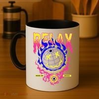 Flaming Emoji Globe Eyeball Smoke Coffee Mug thumb 4