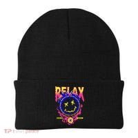 Flaming Emoji Globe Eyeball Smoke Beanie thumb 0