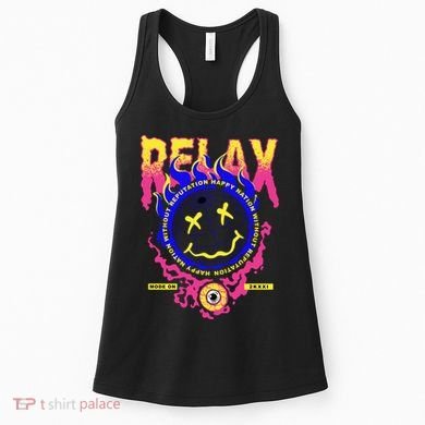 Flaming Emoji Globe Eyeball Smoke Women's Tank Top