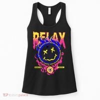 Flaming Emoji Globe Eyeball Smoke Women's Tank Top thumb 0