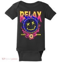 Flaming Emoji Globe Eyeball Smoke Baby Bodysuit thumb 0