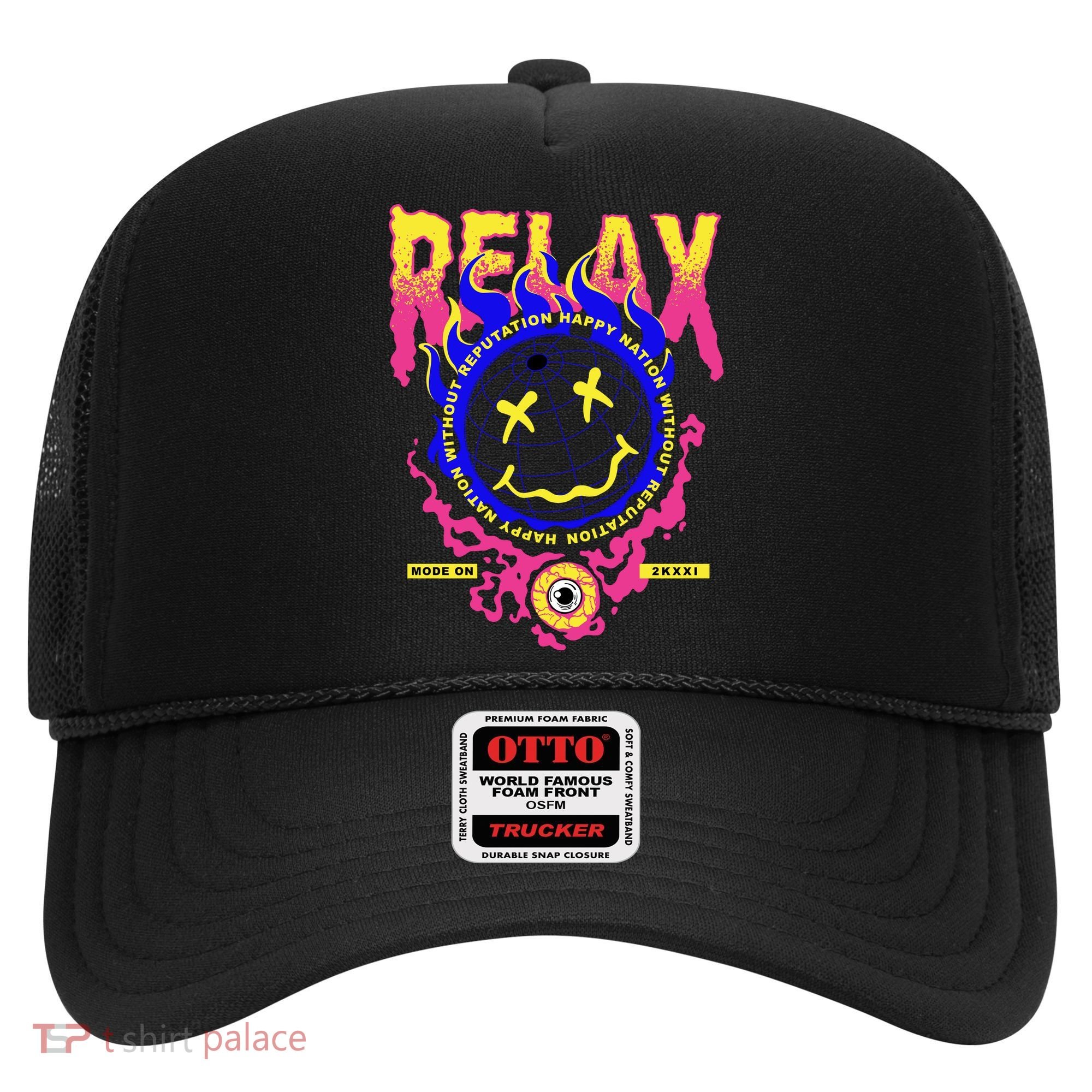 Flaming Emoji Globe Eyeball Smoke Hat