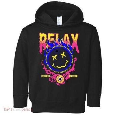 Flaming Emoji Globe Eyeball Smoke Toddler Hoodie