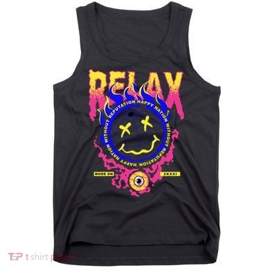 Flaming Emoji Globe Eyeball Smoke Tank Top
