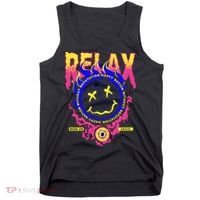 Flaming Emoji Globe Eyeball Smoke Tank Top thumb 0