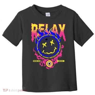Flaming Emoji Globe Eyeball Smoke Toddler T-Shirt