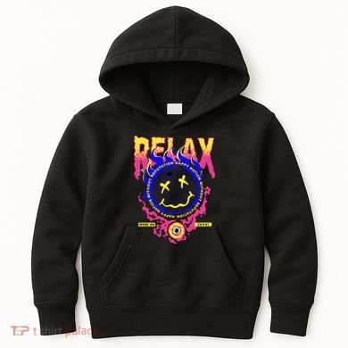 Flaming Emoji Globe Eyeball Smoke Kids Hoodie