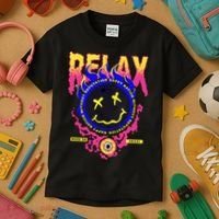 Flaming Emoji Globe Eyeball Smoke Kids T-Shirt thumb 3