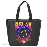 Flaming Emoji Globe Eyeball Smoke Tote Bag thumb 0