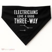 Funny Electrician Gift for Three Way Electrical Engineer USA-Made Doggie Bandana thumb 0