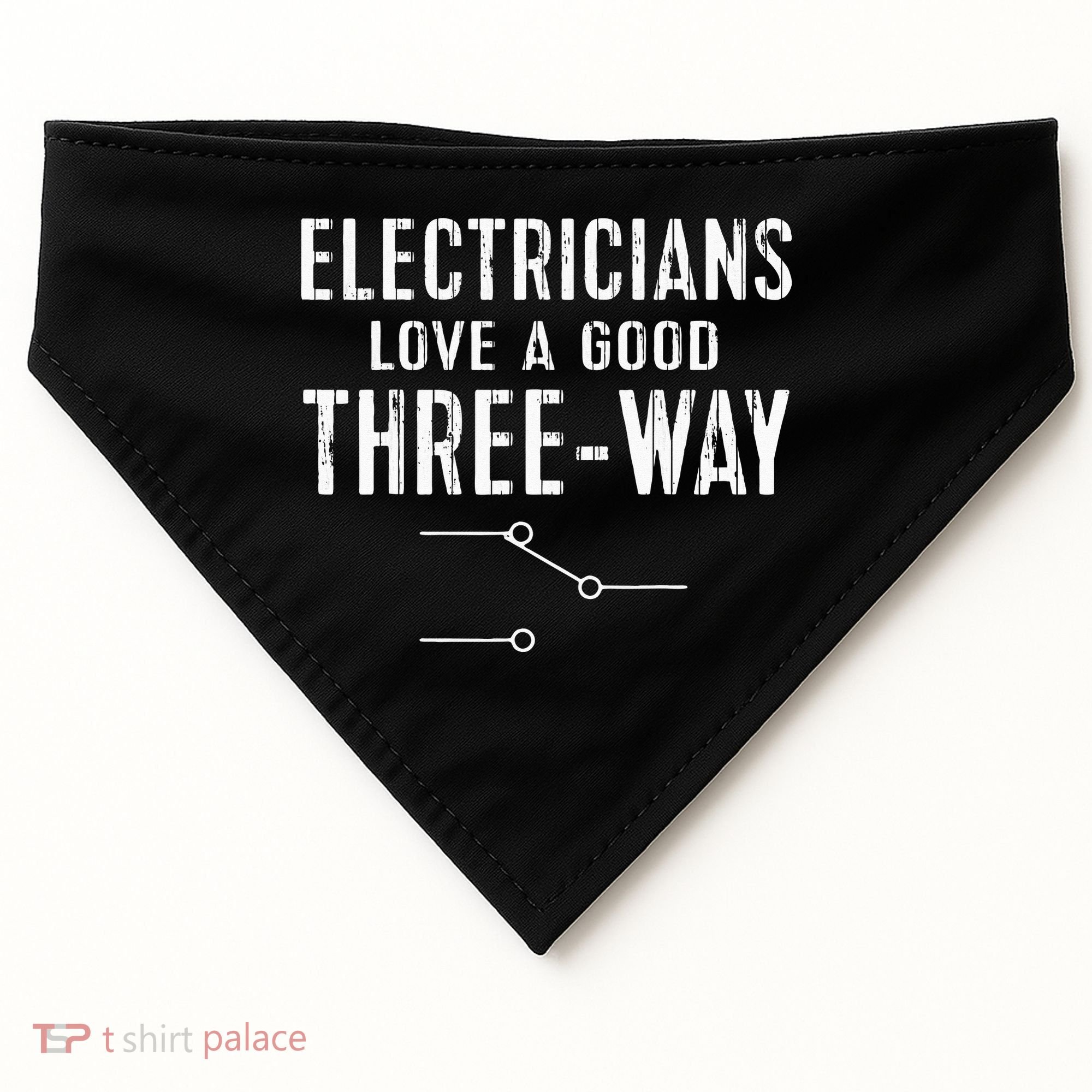 Funny Electrician Gift for Three Way Electrical Engineer USA-Made Doggie Bandana