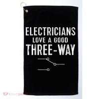 Funny Electrician Gift for Three Way Electrical Engineer Golf Towel thumb 0