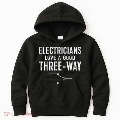 Funny Electrician Gift for Three Way Electrical Engineer Kids Hoodie