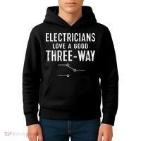 Funny Electrician Gift for Three Way Electrical Engineer Kids Hoodie thumb 4