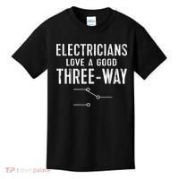 Funny Electrician Gift for Three Way Electrical Engineer Kids T-Shirt thumb 0