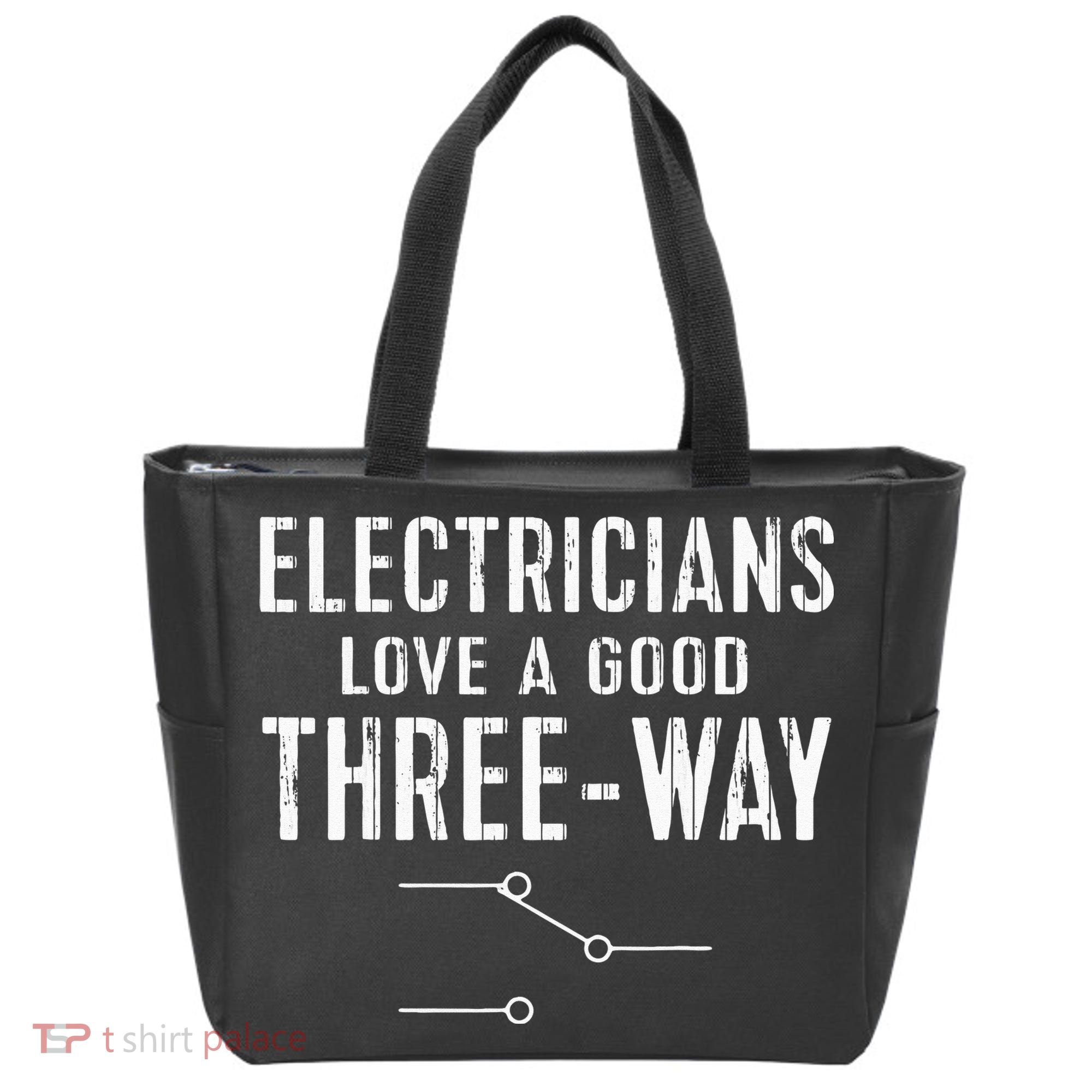 Funny Electrician Gift for Three Way Electrical Engineer Tote Bag