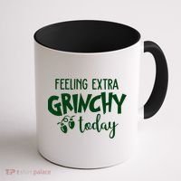 Feeling Extra Grinchy Today Funny Christmas Coffee Mug thumb 1