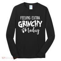 Feeling Extra Grinchy Today Funny Christmas Tall Long Sleeve Shirt thumb 0
