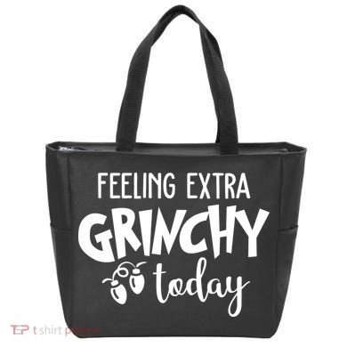 Feeling Extra Grinchy Today Funny Christmas Tote Bag