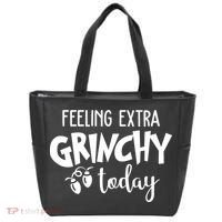 Feeling Extra Grinchy Today Funny Christmas Tote Bag thumb 0