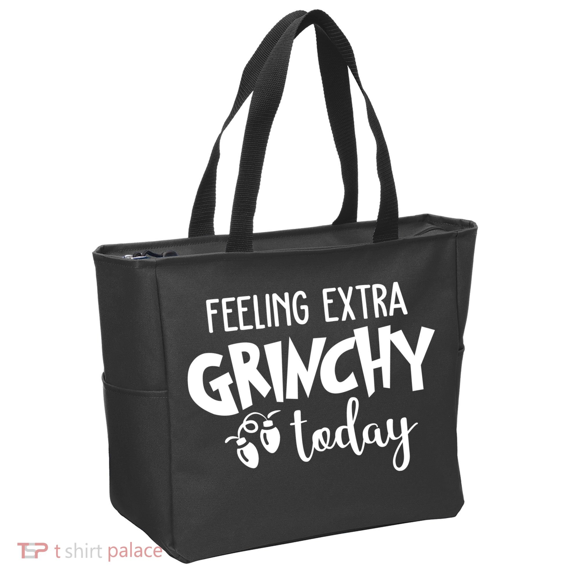 Feeling Extra Grinchy Today Funny Christmas Tote Bag