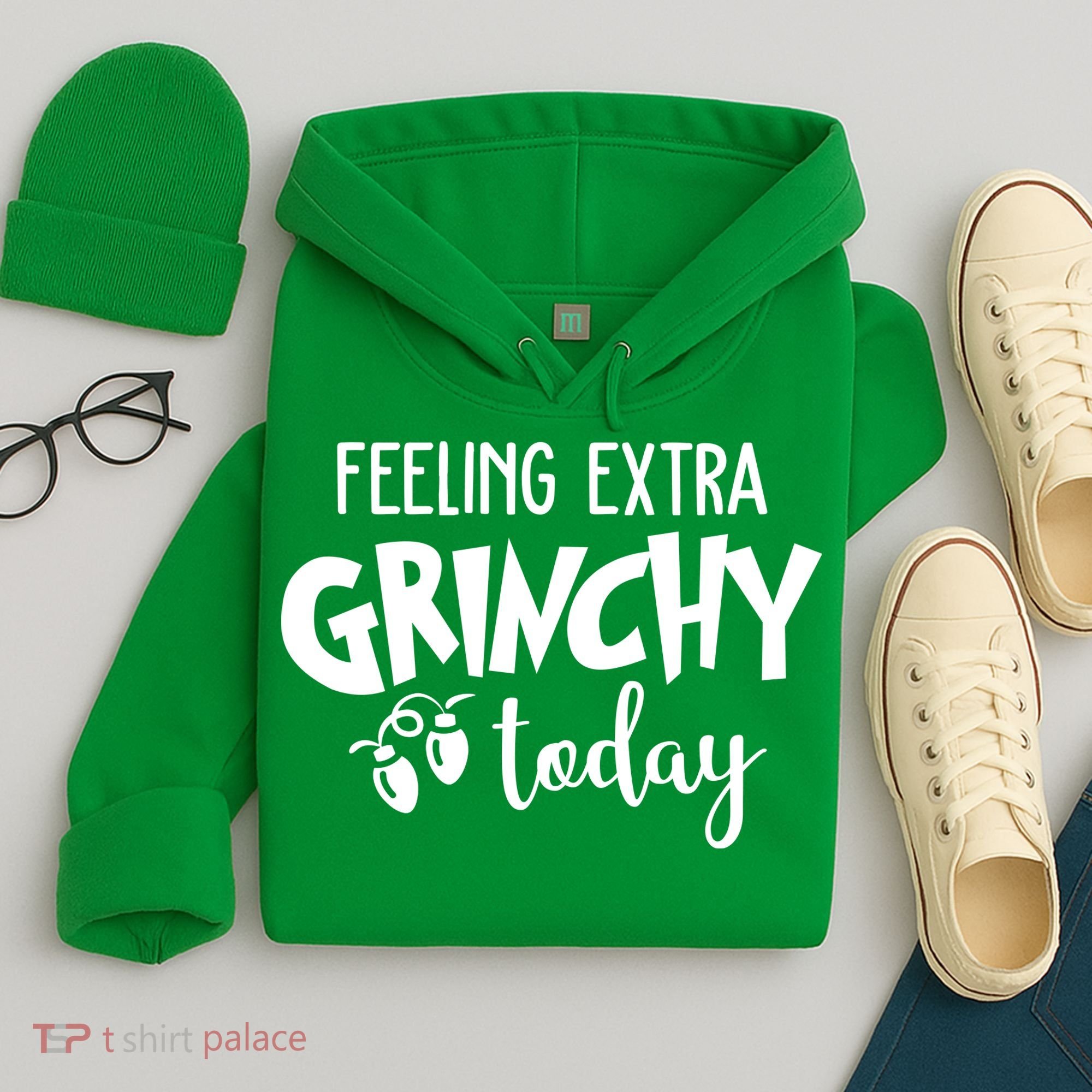 Feeling Extra Grinchy Today Funny Christmas Hoodie