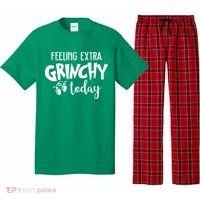 Feeling Extra Grinchy Today Funny Christmas Pajama Set thumb 0
