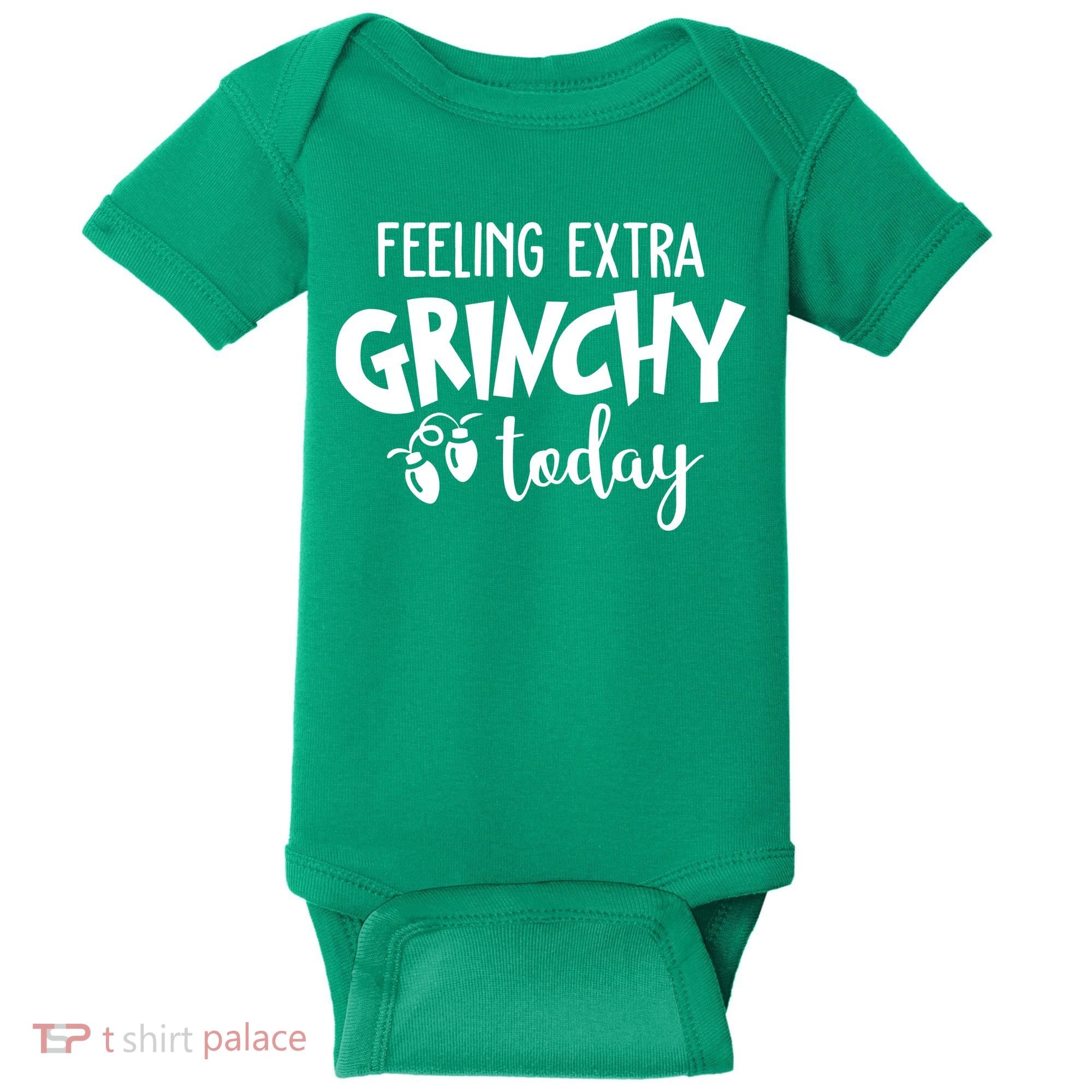 Feeling Extra Grinchy Today Funny Christmas Baby Bodysuit