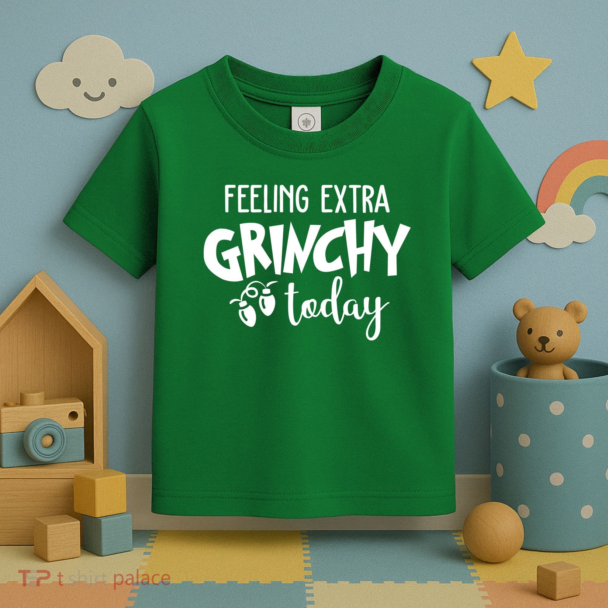 Feeling Extra Grinchy Today Funny Christmas Toddler T-Shirt