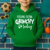 Feeling Extra Grinchy Today Funny Christmas Kids Hoodie thumb 2