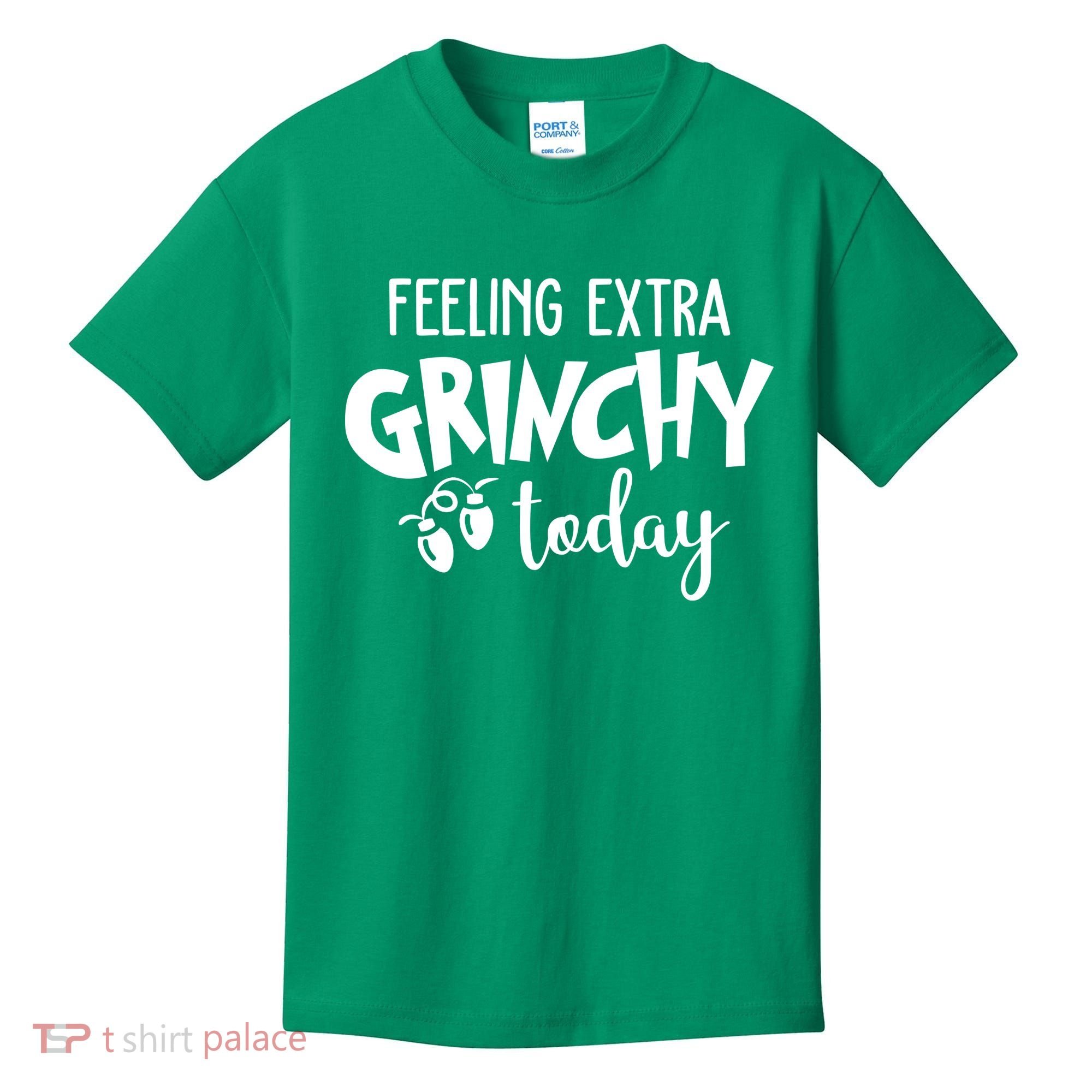 Feeling Extra Grinchy Today Funny Christmas Kids T-Shirt