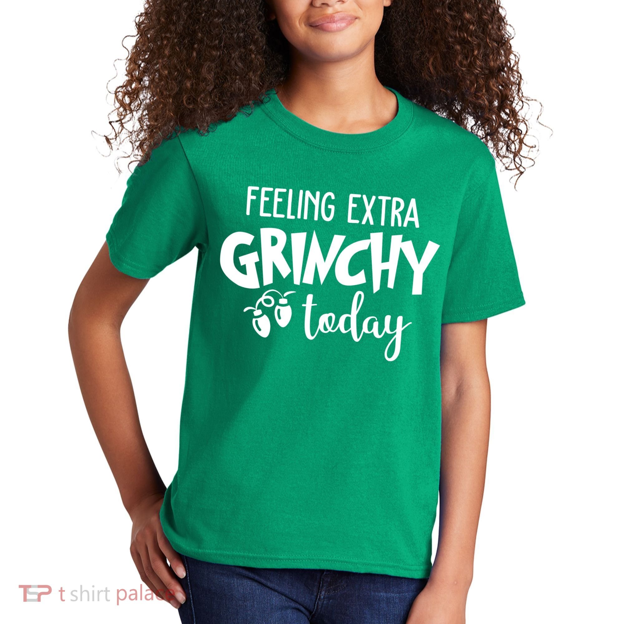 Feeling Extra Grinchy Today Funny Christmas Kids T-Shirt