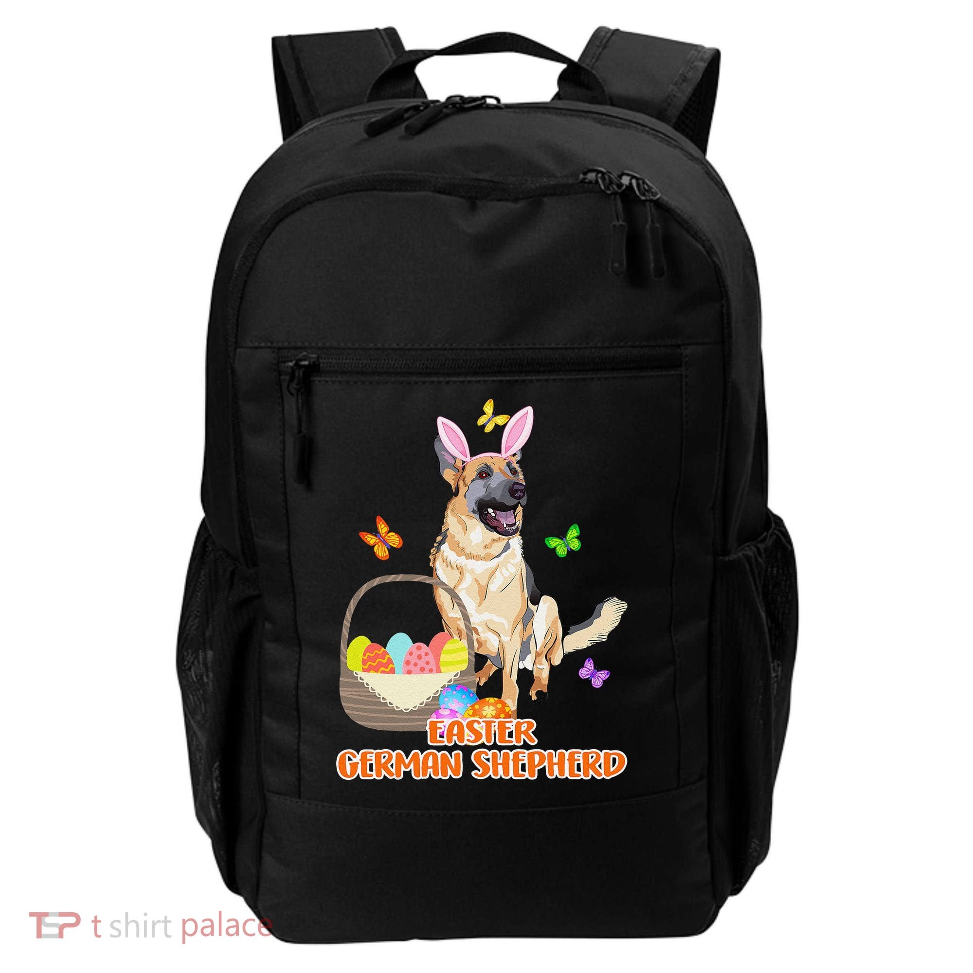 Funny Easter German Shepherd Easter Bunny Dog Backpack