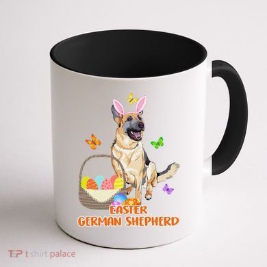 Funny Easter German Shepherd Easter Bunny Dog Coffee Mug back
