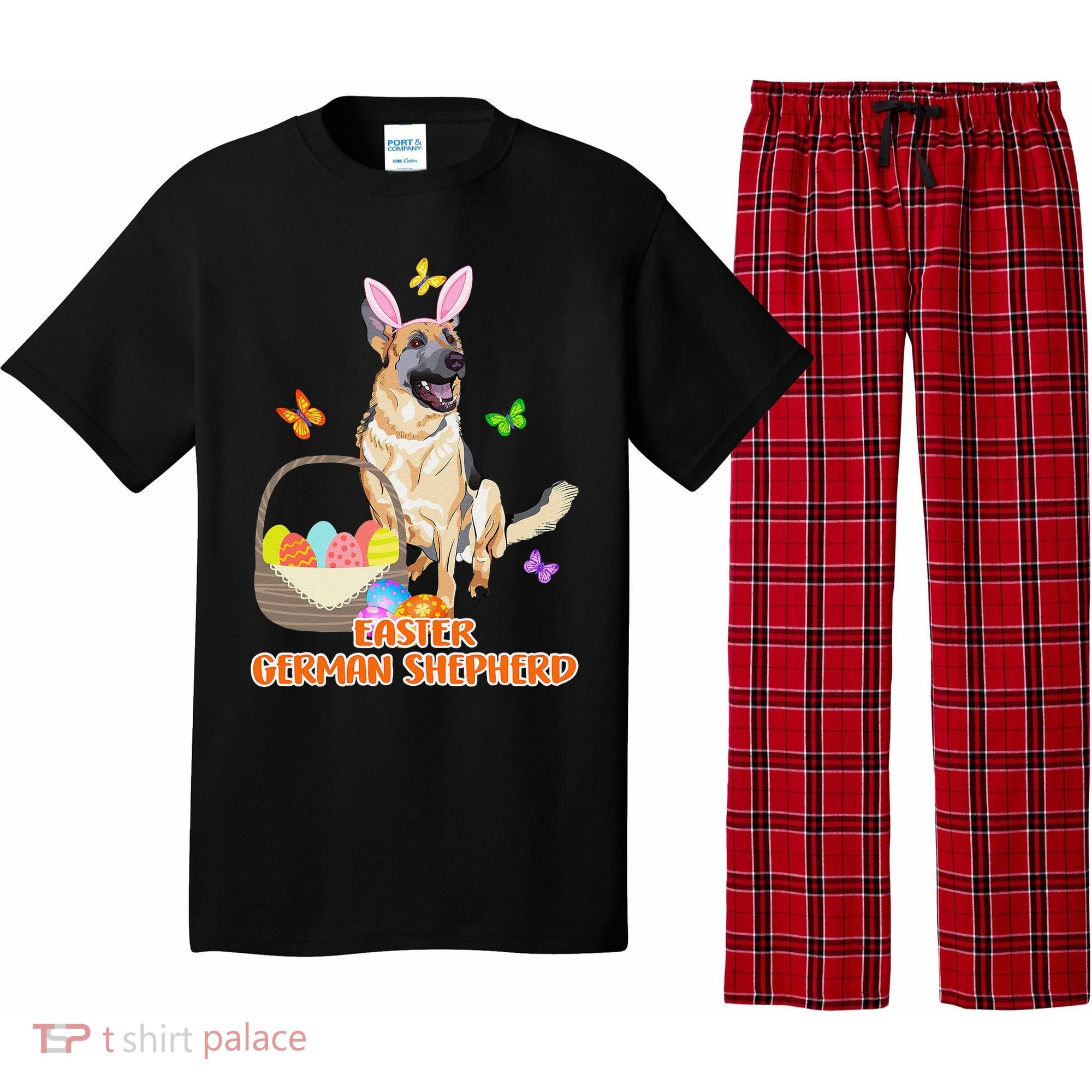 Funny Easter German Shepherd Easter Bunny Dog Pajama Set